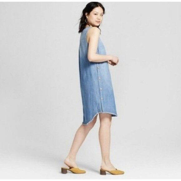 Denim Chambray Dress XSMALL NEW - Picture 3 of 10